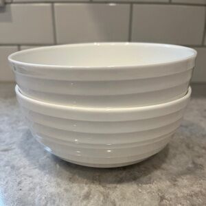 Mikasa Ciara Bone China White Soup/Cereal Bowls 5 3/4" Set of 2